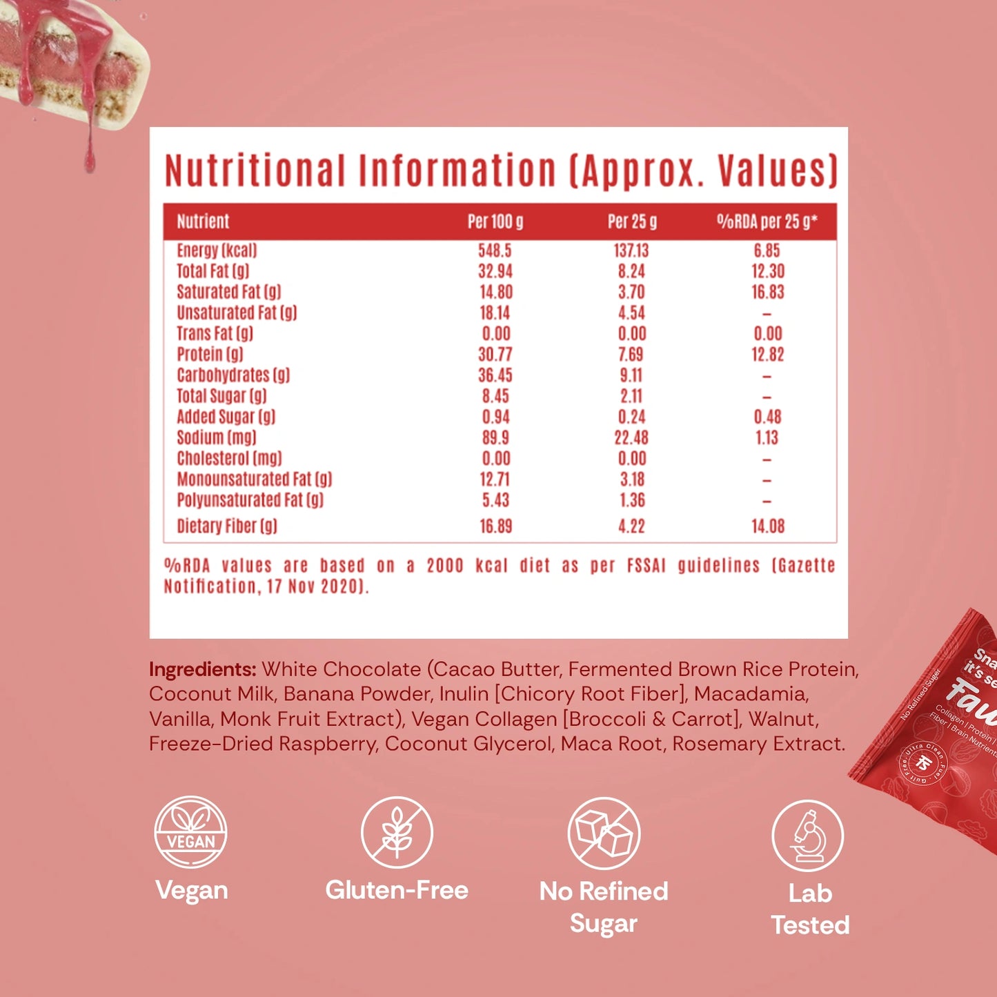 White Chocolate Raspberry - Collagen Builder & Protein Bites
