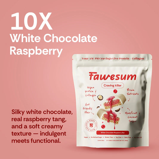 White Chocolate Raspberry - Collagen & Protein Bites | Pack of 10