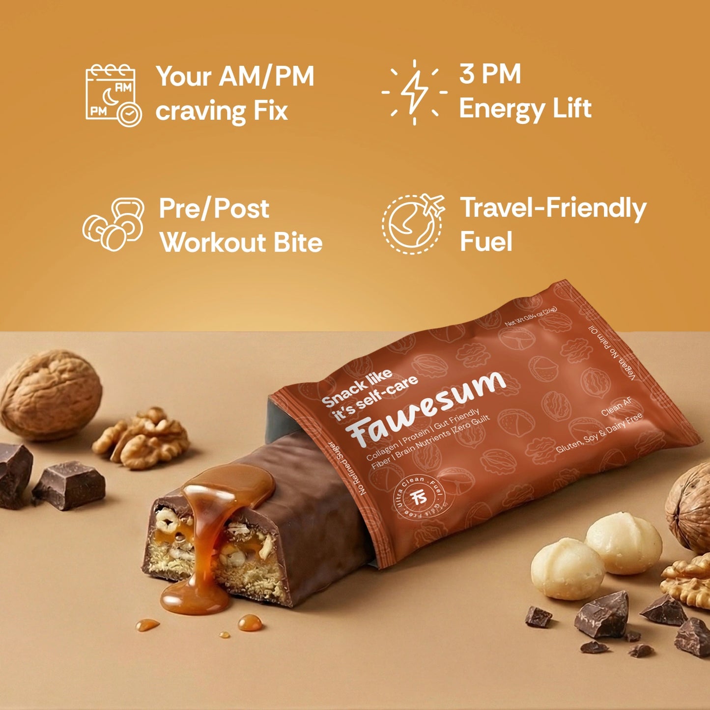 Chocolate Caramel - Collagen & Protein Bites | Pack of 10