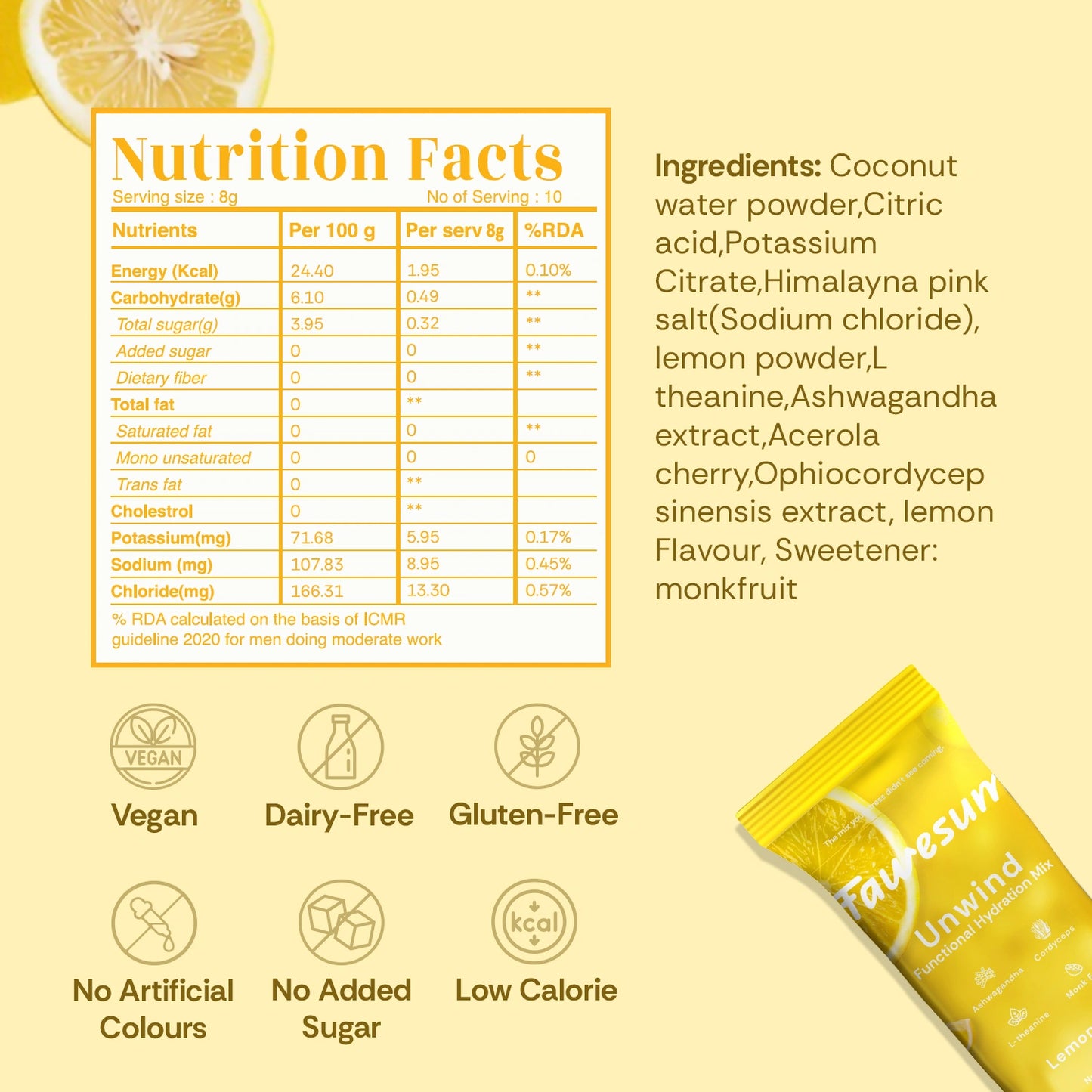 Lemonade Unwind  Hydration Mix | Pack of 10