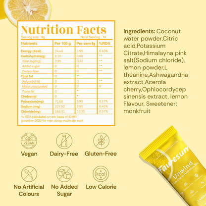 Lemonade Unwind  Hydration Mix | Pack of 10