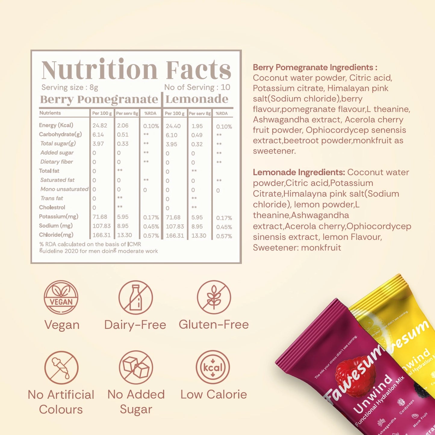 Lemonade & Berry Pomegranate Unwind Hydration Mix | Variety Pack of 10