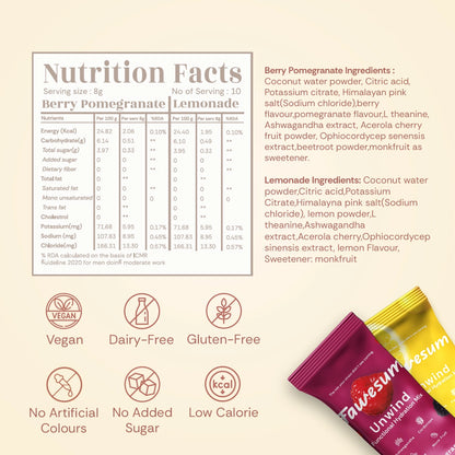 Lemonade & Berry Pomegranate Unwind Hydration Mix | Variety Pack of 10